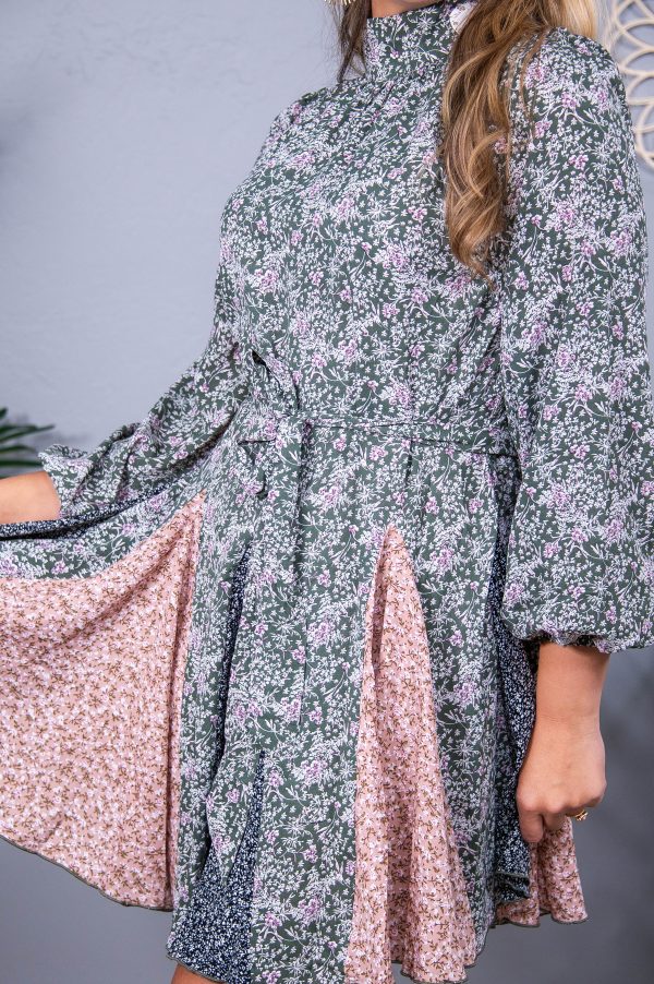 Forever After Olive Lavender Floral Dress - D5539OL For Cheap