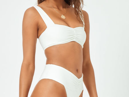 LSPACE - ECO CHIC REPEREVE® BARDOT BIKINI BOTTOM CREAM For Sale