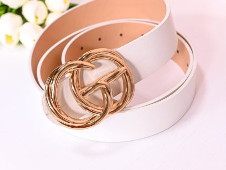 White Gold Extended Belt - BLT1222WH Online Sale