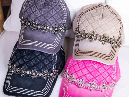 Bling Quilted Baseball Hat - HAT1516 Online