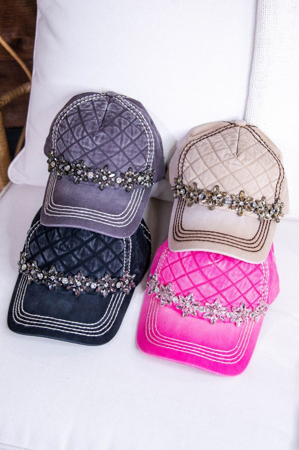 Bling Quilted Baseball Hat - HAT1516 Online