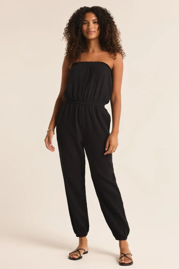 Z SUPPLY - KIARA GAUZE JUMPSUIT BLACK Online Hot Sale