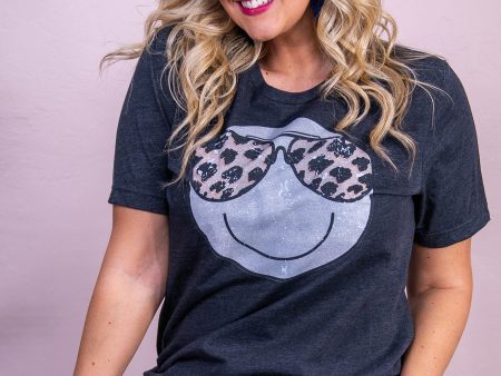 You Look Adorable Today Dark Heather Gray Smiley Graphic Tee - A3557DHG Online now