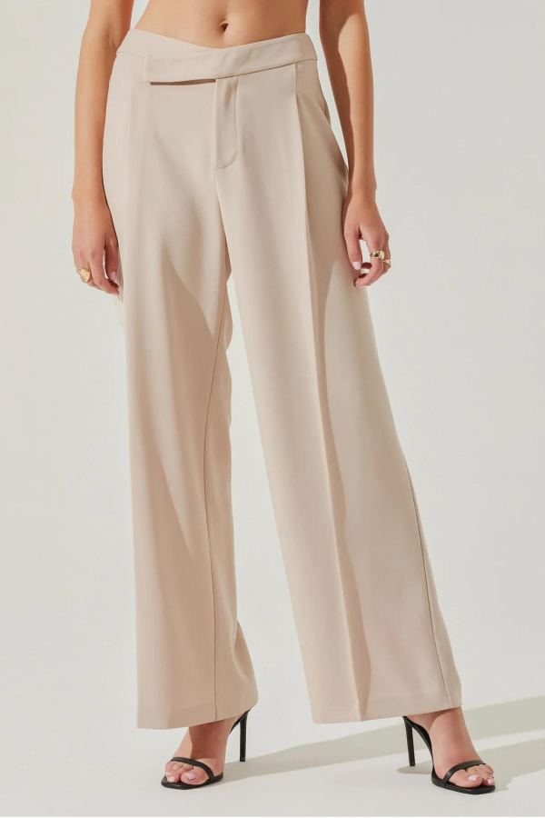 ASTR THE LABEL - RUBINA CRISS-CROSS WAIST WIDE LEG PANTS Sale