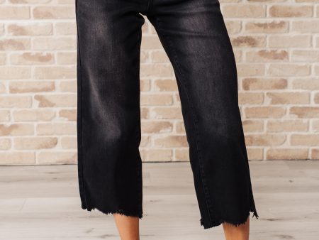 Ryan High Rise Button Fly Wide Leg Crop Jeans Hot on Sale