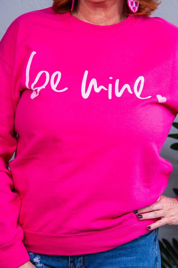 Be Mine Cyber Pink Heliconia Graphic Sweatshirt - A3889HE Hot on Sale