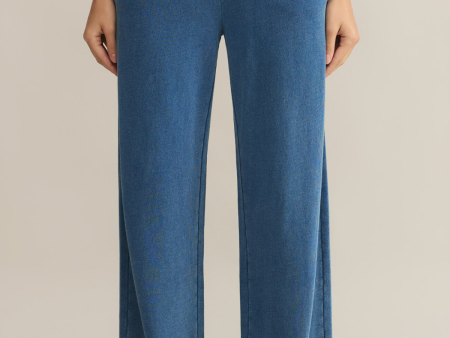 Z SUPPLY - HUNTER KNIT DENIM PANT VINTAGE INDIGO For Sale