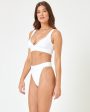 LSPACE - RIBBED LOLA BIKINI BOTTOM WHITE Online now