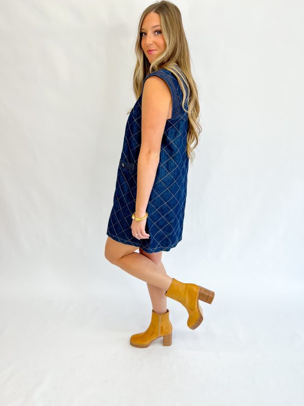 In Stitches Mini Dress - Denim Online