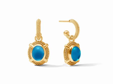 [Julie Vos] Cabochon Hoop And Charm Earring-London Blue Online Sale