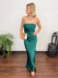 Going Out Strapless Bias Cut Maxi Dress-Hunter Green Online now