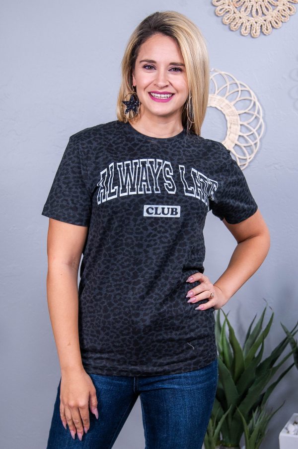 Always Late Club Black Graphic Tee - A3647BLE Fashion