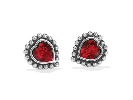 {Brighton} Shimmer Heart Mini Post Earrings-Red Cheap