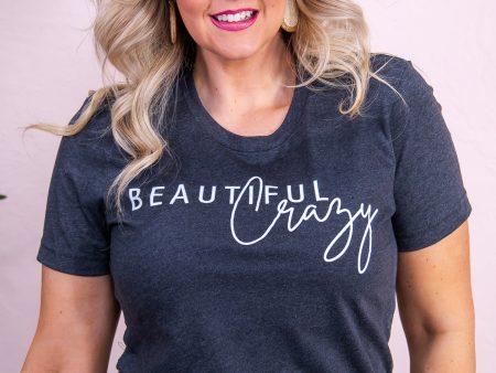 Beautiful Crazy Dark Heather Gray Graphic Tee - A3287DHG Online Sale