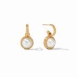 [Julie Vos] Fleur-de-Lis Hoop & Charm Earring-Pearl For Cheap