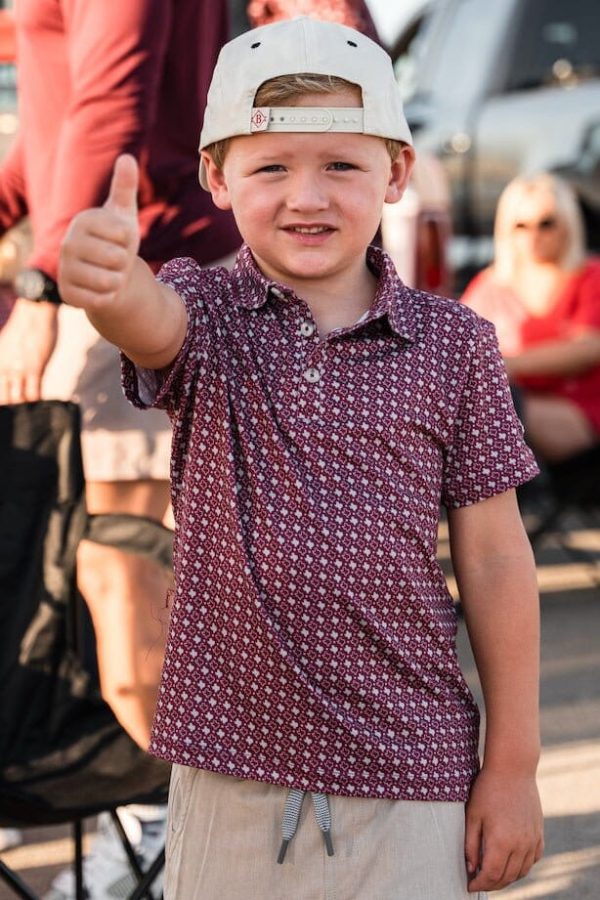 [Burlebo] Youth Polo - Texas - Maroon Grey For Cheap