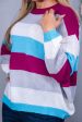 Autumn Weather Magena Multi Color Striped Knitted Sweater - T10412MG Sale