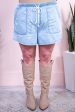 Shoreline Serenity Light Denim Blue Solid Shorts - I1529LDB Supply