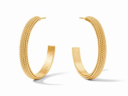 [Julie Vos] Beaded Eternity Hoop-Gold-Large Online Hot Sale