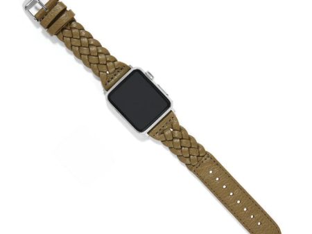 {Brighton} Sutton Braided Leather Watch Band-Olive Discount