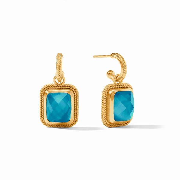 [Julie Vos] Cheval Hoop And Charm Earring-London Blue Online Sale