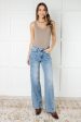 Melia High Rise Side Seam Detail Wide Leg Jeans Hot on Sale