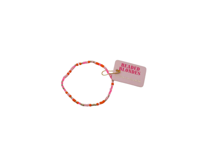 [Beaded Blondes] Pinks & Orange Sprinkle Standard Bracelet Online Hot Sale