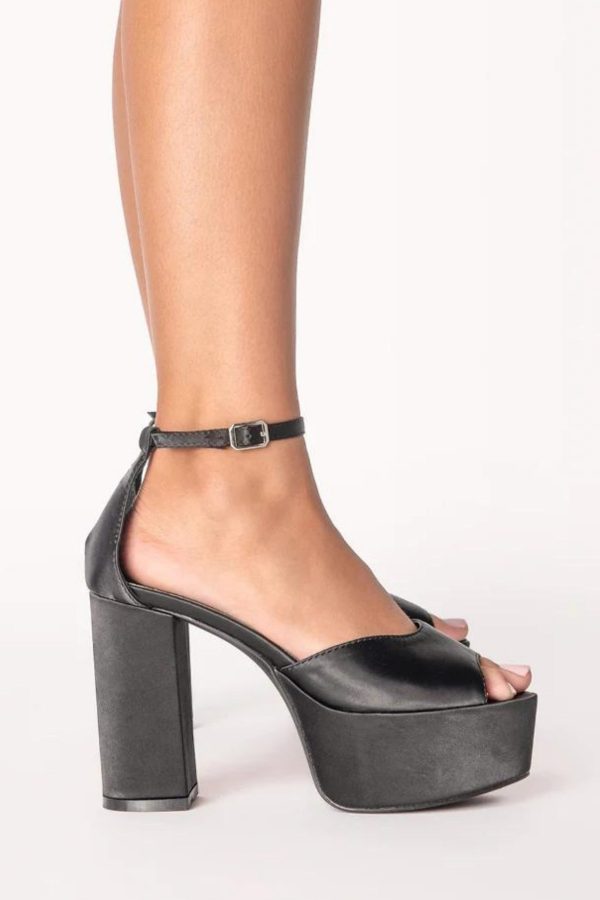 BILLINI - ROMARA HEEL BLACK SATIN Hot on Sale