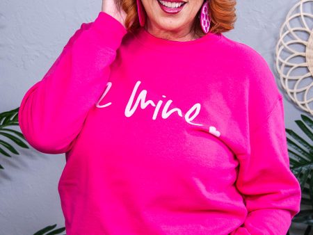 Be Mine Cyber Pink Heliconia Graphic Sweatshirt - A3889HE Hot on Sale