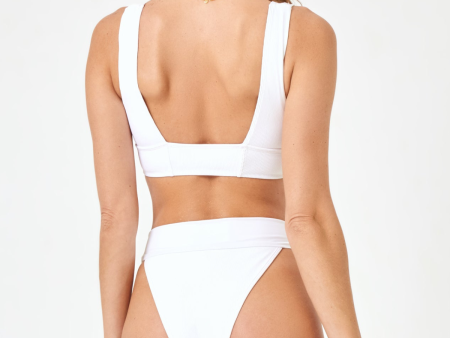 LSPACE - RIBBED LOLA BIKINI BOTTOM WHITE Online now