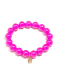 Cassie Glass Bead Stretch Bracelet-Hot Pink Supply