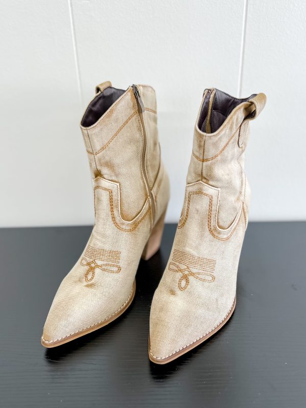 [Corky s] Friends In Low Places Bootie-Washed Beige Denim Online now