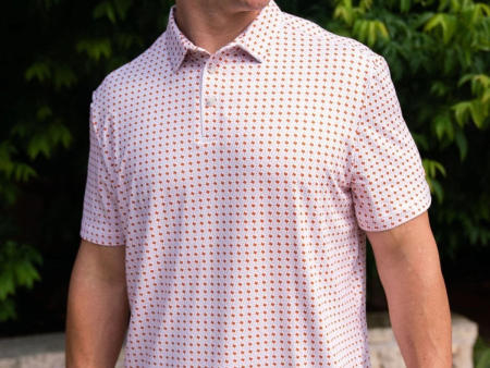 [Burlebo] Performance Polo-Texas White And Orange For Discount