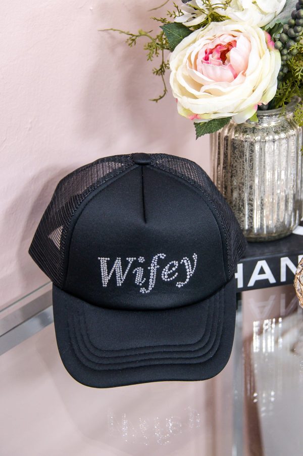 Wifey Black Bling Hat - HAT1457BK Supply