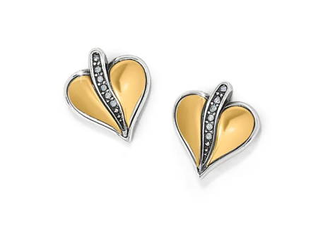 [Brighton] Precious Heart Two Tone Post Earrings Sale