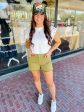 [Judy Blue] Boardwalk Days Shorts-Matcha Hot on Sale