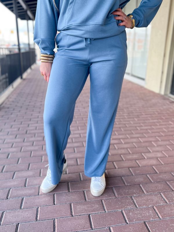 Cute And Cozy Sweatpants-Gray Blue Discount