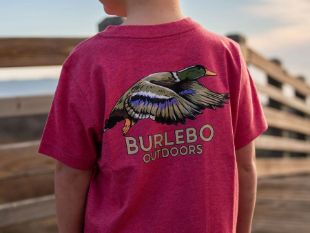 [Burlebo] Youth Flying Duck Tee - Heather Crimson Discount