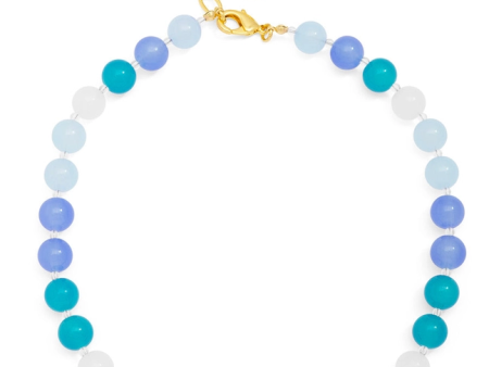 Reagan Multi Glass Bead Collar Necklace-Blue Multi Online Sale