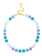 Reagan Multi Glass Bead Collar Necklace-Blue Multi Online Sale