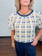 Love Interest Tweed Top-Navy For Sale