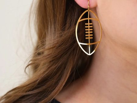 [Jess Lea] Football Drop Earrings-Gold on Sale