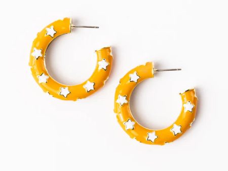 Justine Earrings Medium - Orange White Online