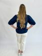 Navy Charm Textured Top Discount