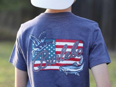 American Flag Patch-Youth Tee Cheap