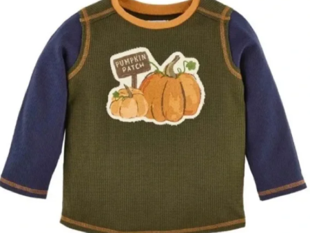 [Mud Pie] Green Pumpkin Patch Boy Tee For Cheap