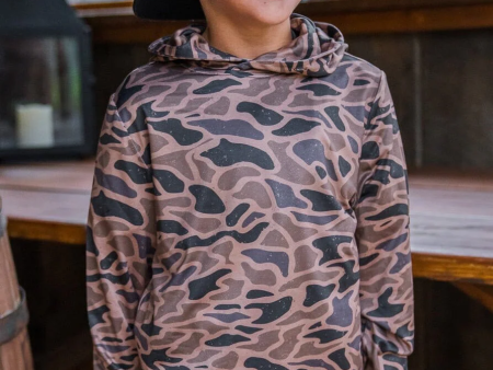 [Burlebo] Youth Performance Hoodie - Gauge Camo For Discount