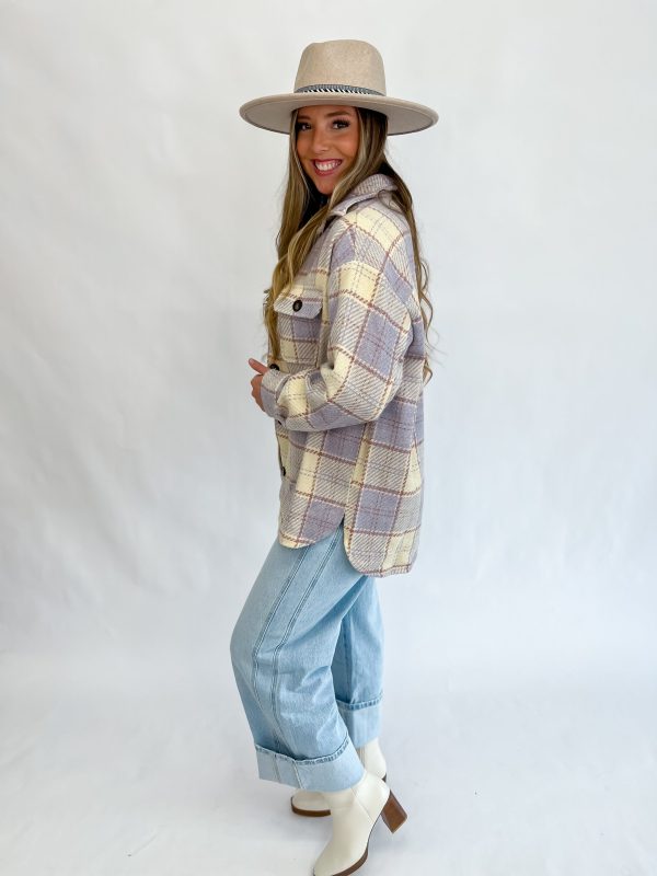 River Plaid Shacket-Misty Lilac Discount