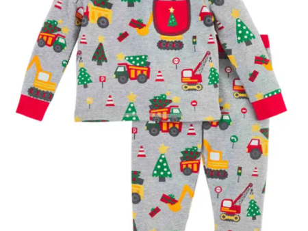 [Mud Pie] Construction Christmas Toddler Pajamas Online