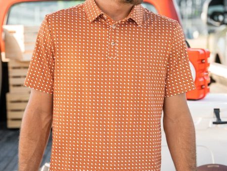 [Burlebo] Performance Polo-Texas Orange And White Hot on Sale